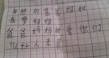 李丽的儿子写的字条