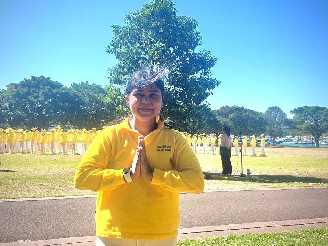 '图4:新西兰惠灵顿法轮功学员雷斯米·尼希尔'